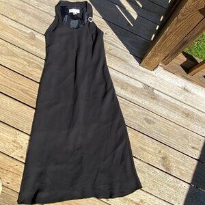 Jones New York Dress Formal Long Maxi Womens Size8 Black Rhinestone Circle Strap